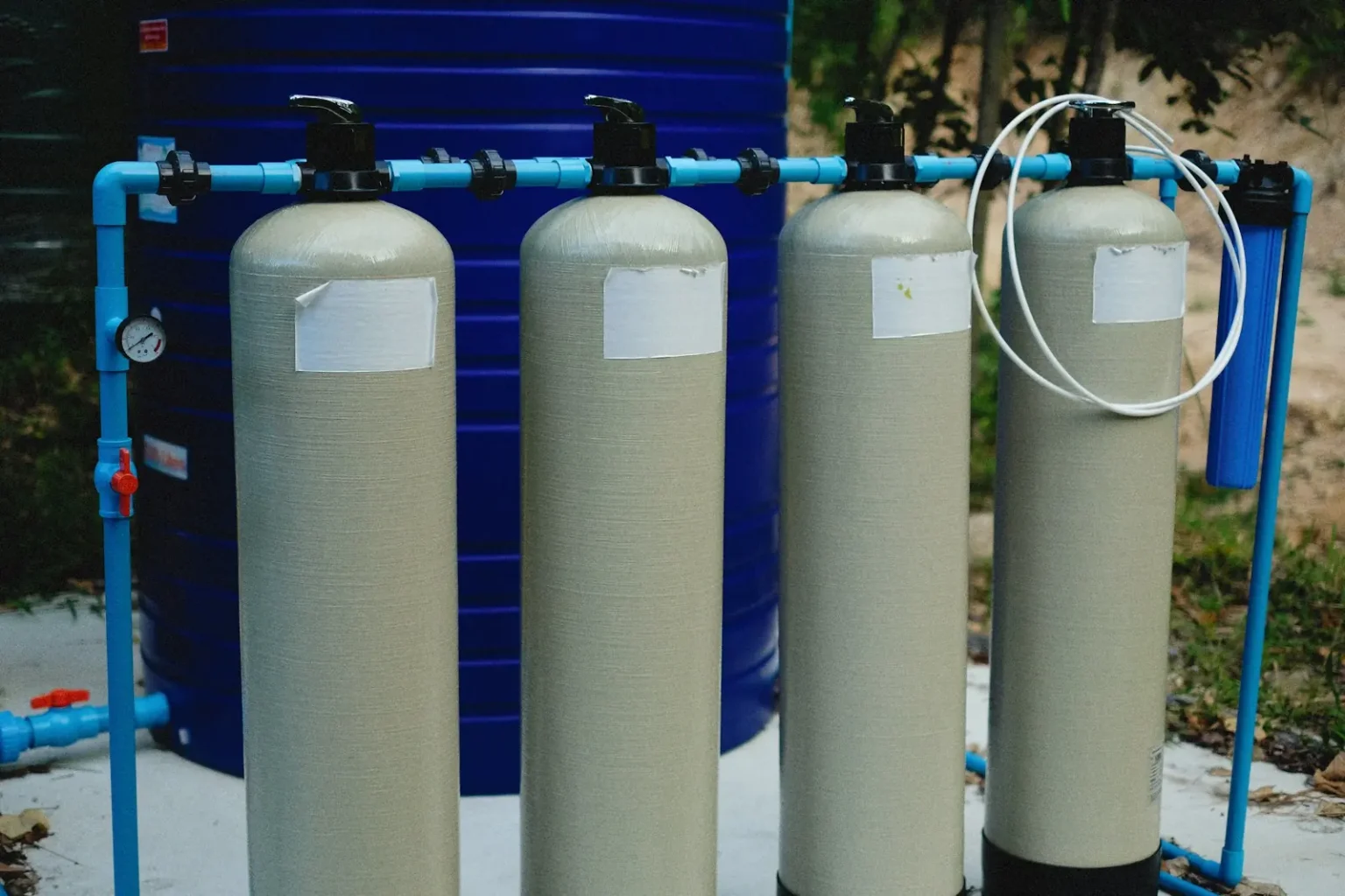 Tanques de filtro con válvula selectora en la parte superior